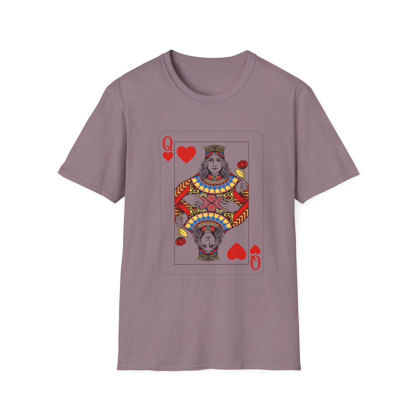 Valentines Queen of Hearts Unisex Softstyle T-Shirt - Card Inspired Design