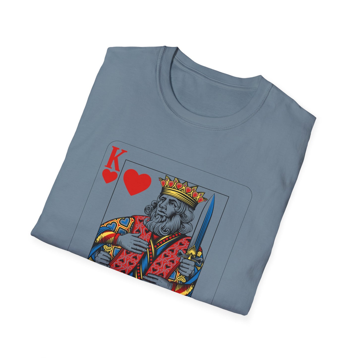 Valentines King of Hearts Unisex T-Shirt - Playful Card Design for Game Night