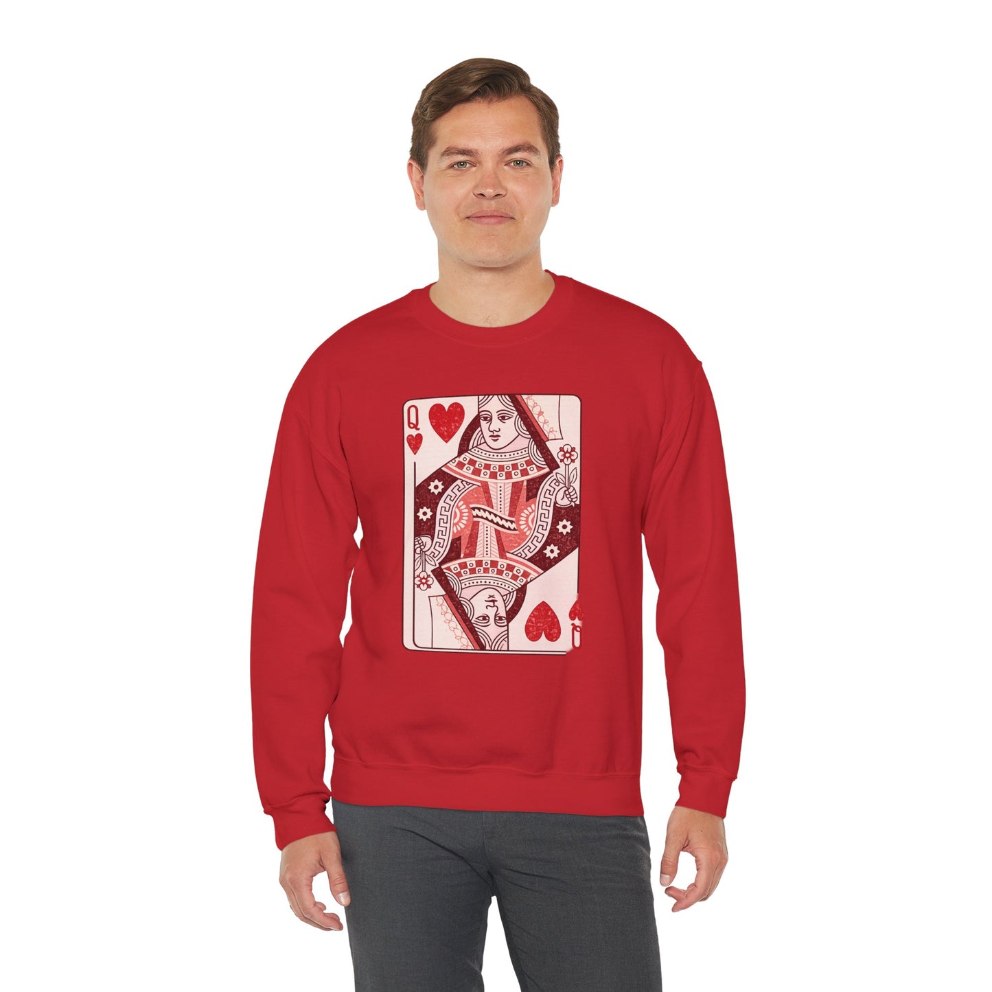 Queen of Hearts Crewneck Sweatshirt – Playing Card Graphic