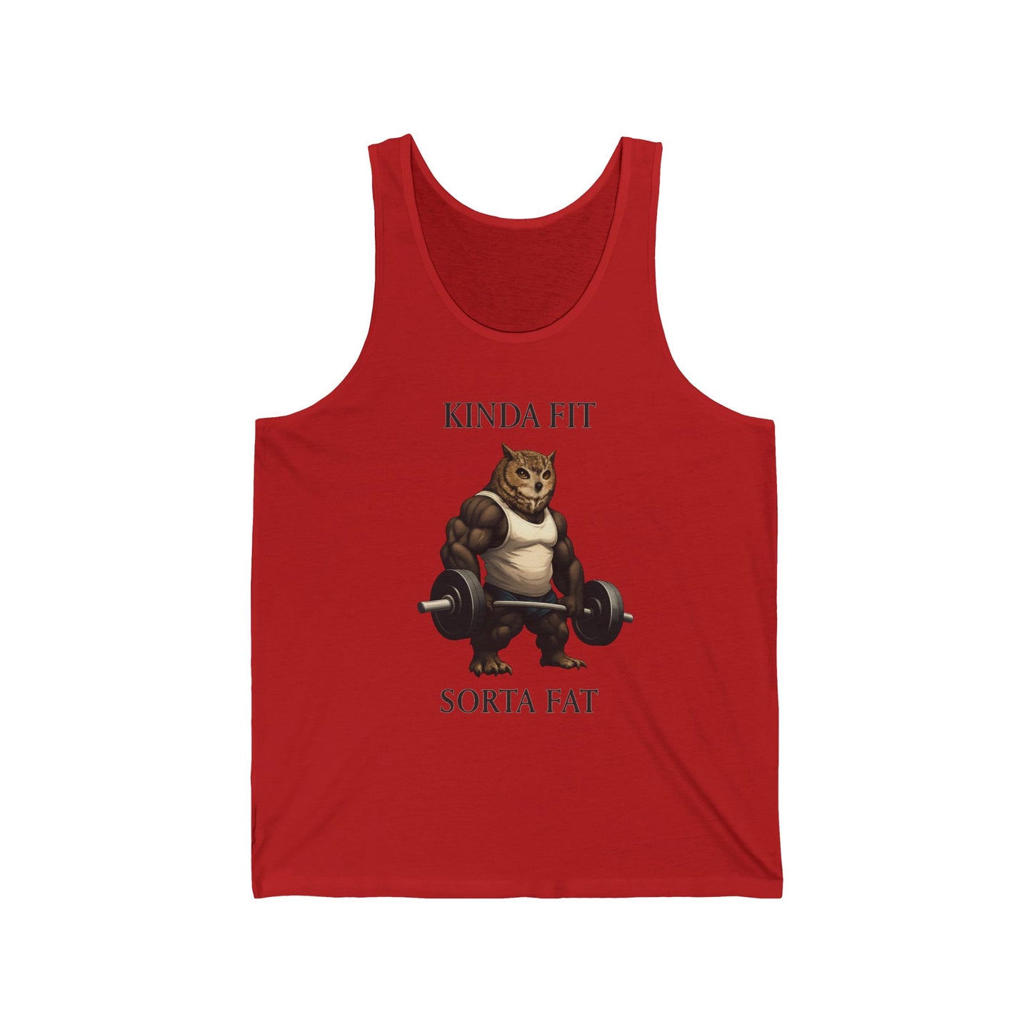 Funny Bear Weightlifting Tank Top — "Kinda Fit, Sorta Fat" Gym Tank