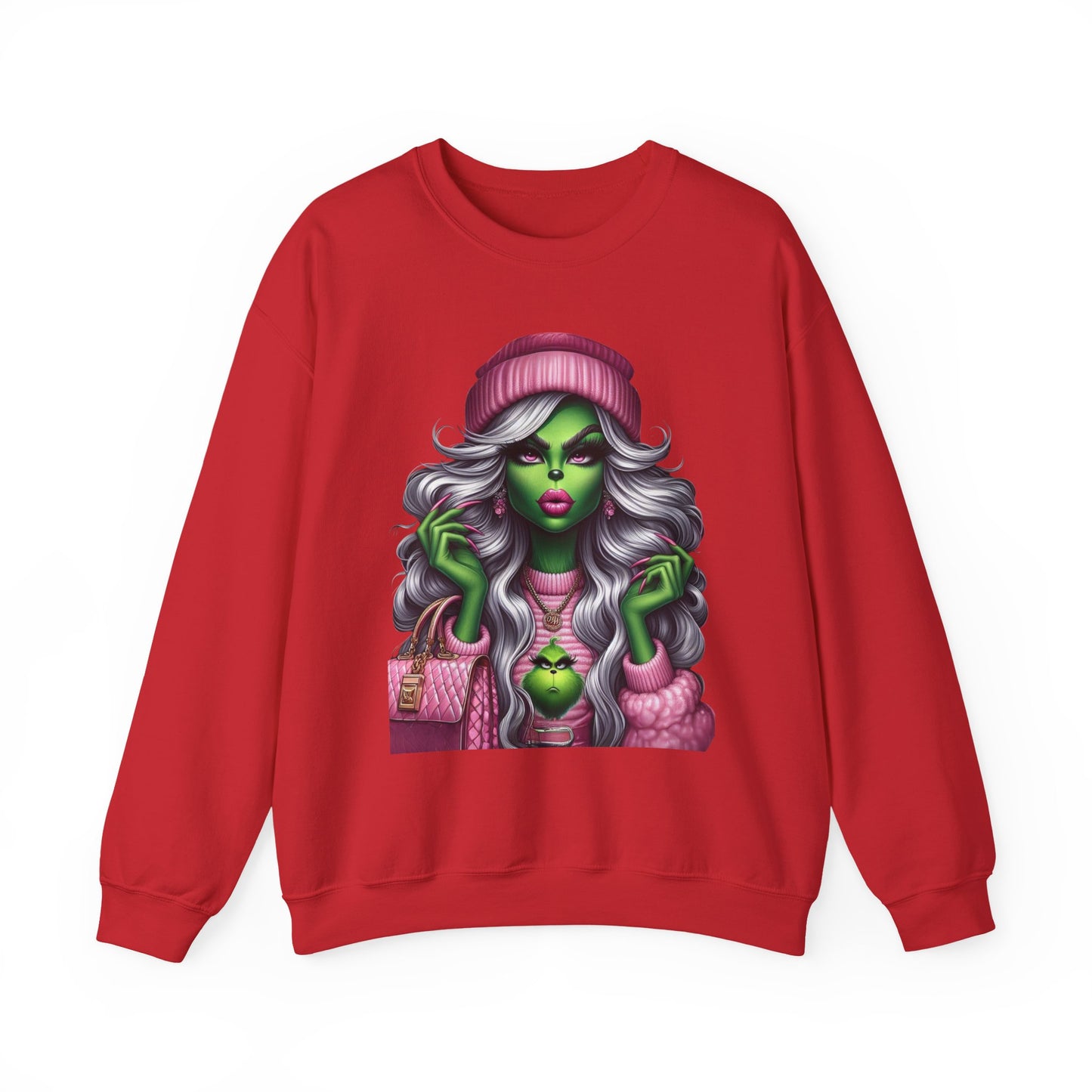 Witchy Glam Crewneck Sweatshirt – Green Glamour Girl Design