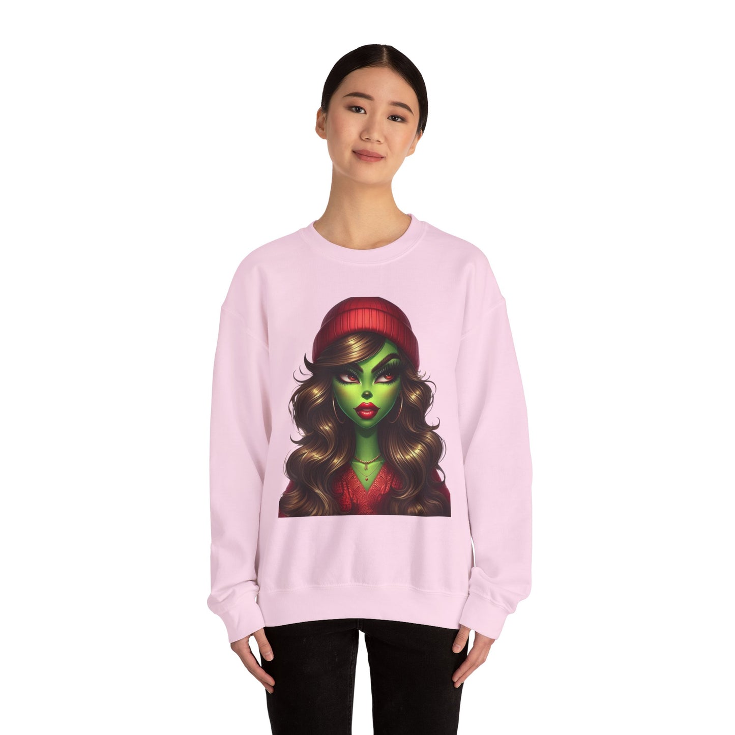 Witchy Green Girl Sweatshirt — Gothic Halloween Crewneck
