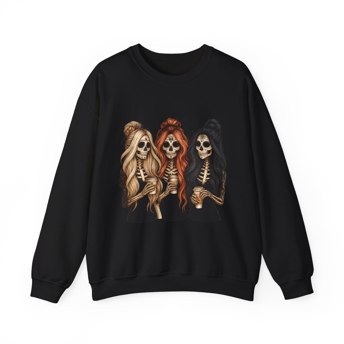 Halloween Skeleton Crewneck Sweatshirt, Cozy Unisex Sweatshirt, Trendy Halloween Apparel, Gift for Halloween Lovers, Spooky Season Outfit