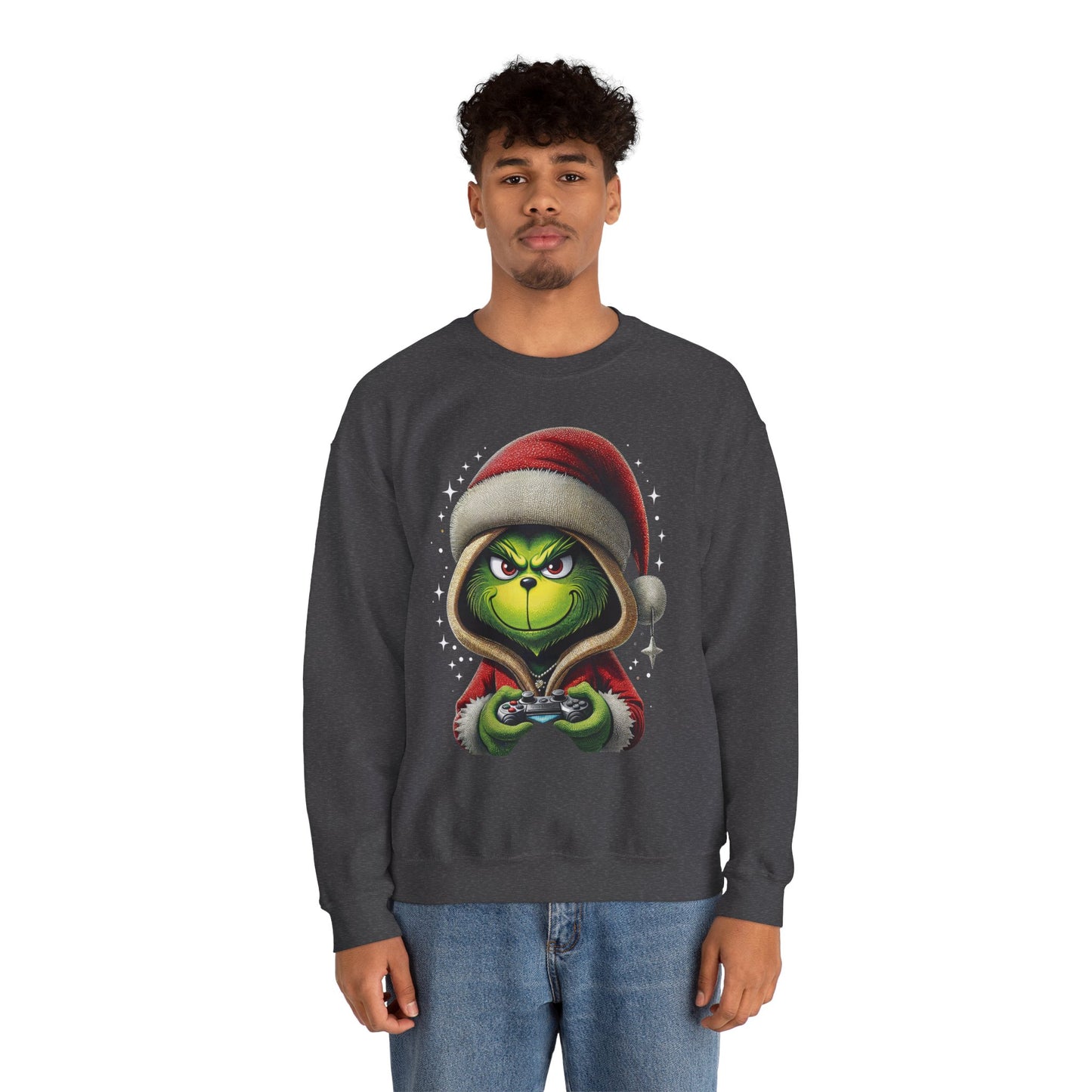 Grumpy Gamer Grinch Sweatshirt — Funny Christmas Holiday Gaming Crewneck