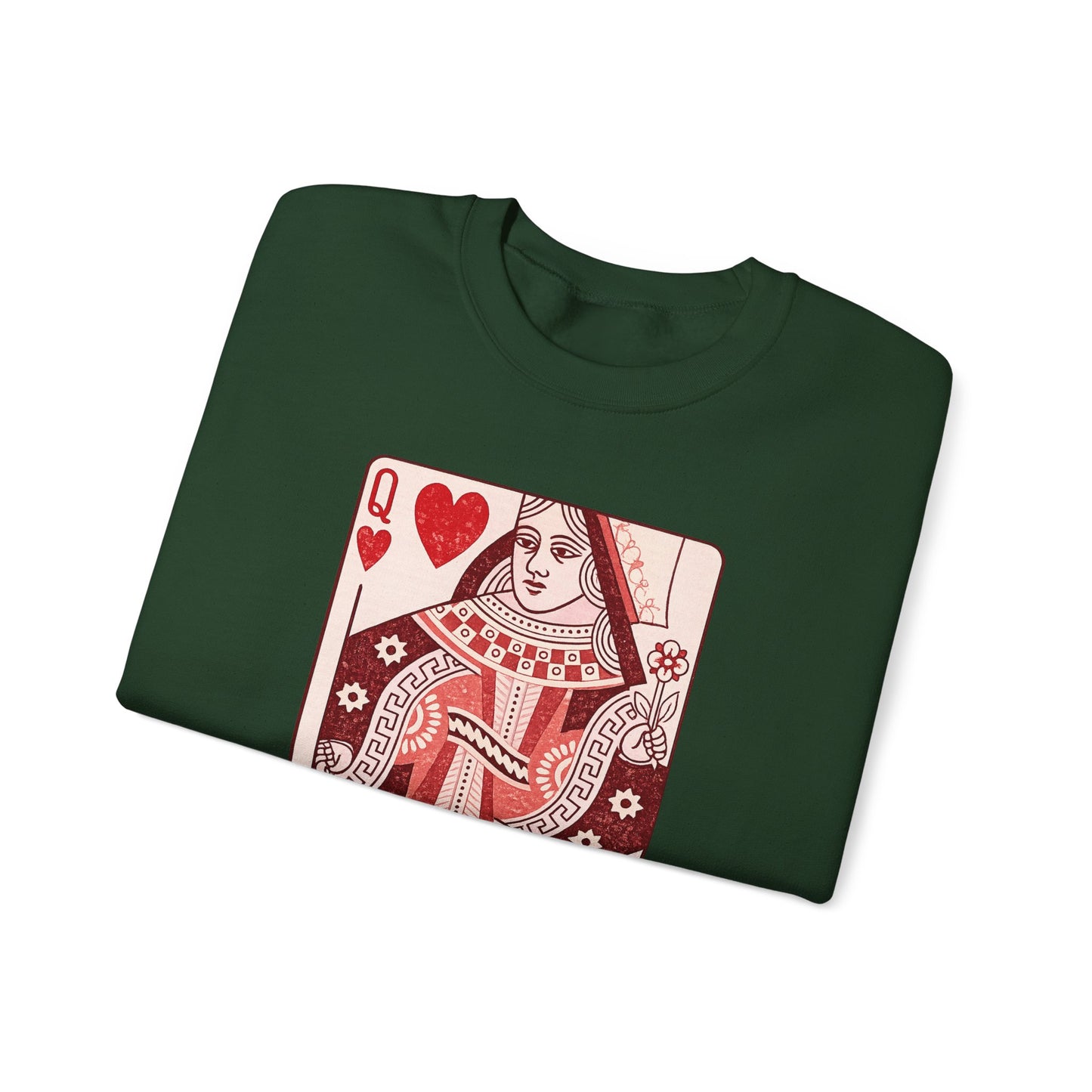 Queen of Hearts Crewneck Sweatshirt – Playing Card Graphic