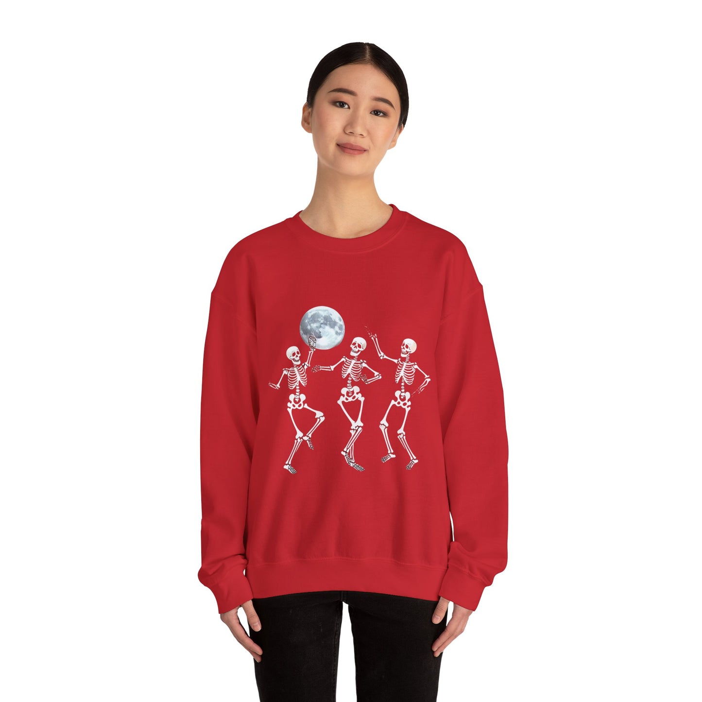 Spooky Dance Crewneck Sweatshirt - Halloween Oddities, Unisex Sweatshirt, Festive Apparel, Skeleton Design, Cozy Style