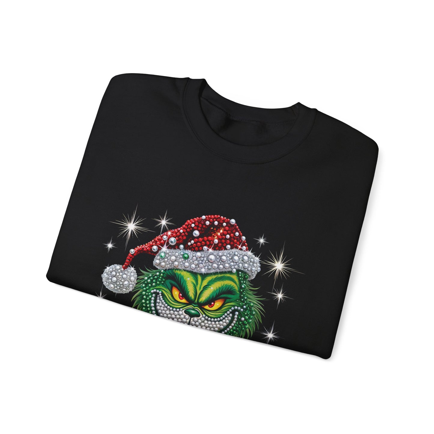 Grinchy Holiday Sweatshirt — Vintage Grinch Santa Crewneck