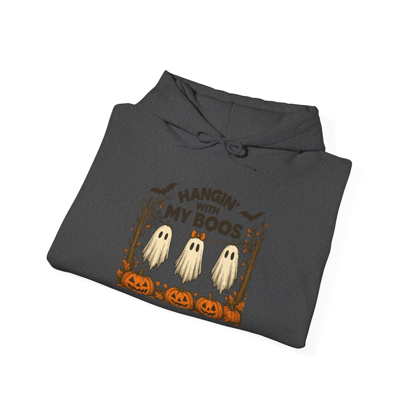 Halloween Ghost Hoodie, Cozy Autumn Apparel, Unisex Hoodie, Spooky Season Gift, Halloween Fun Wear, Hangin' with My Boos
