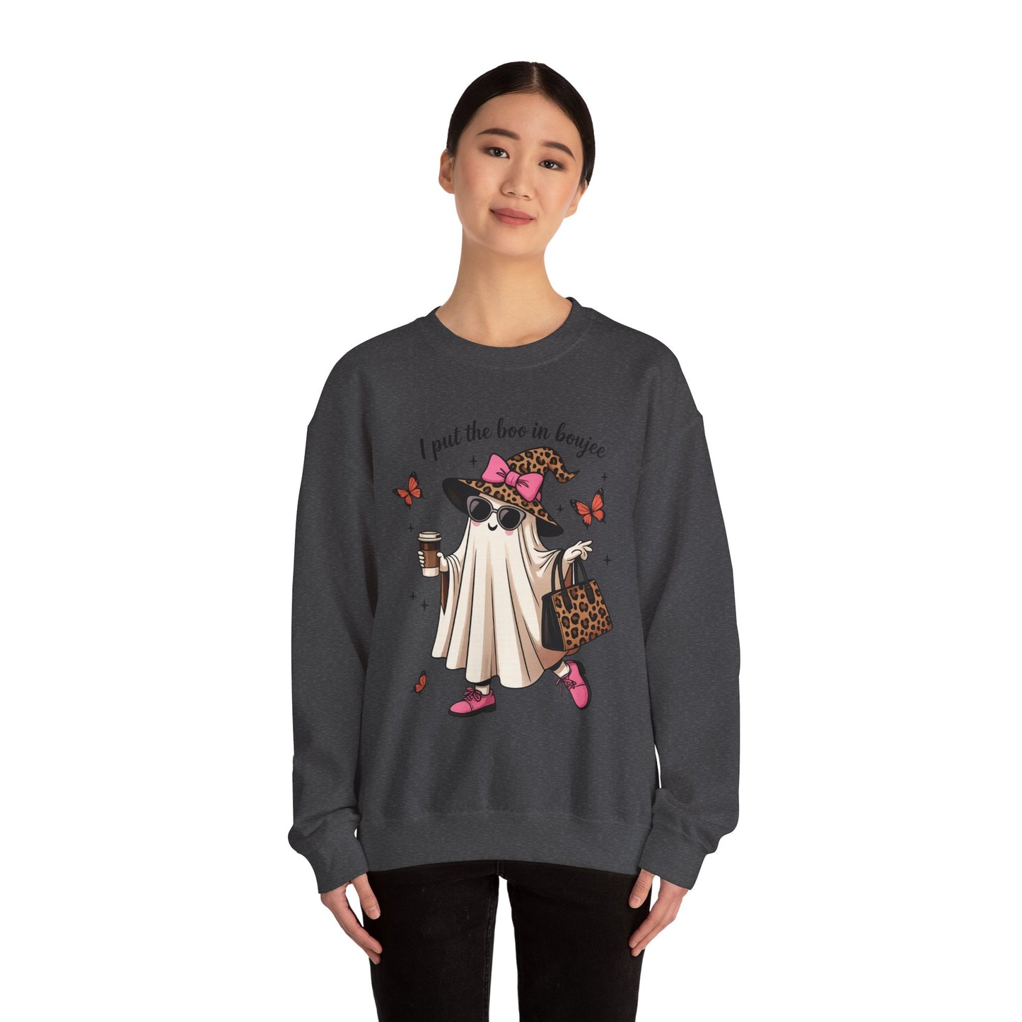 Chic Ghost Crewneck Sweatshirt | Halloween Cozy Apparel, Casual Outfit, Trendy Gift, Fall Fashion