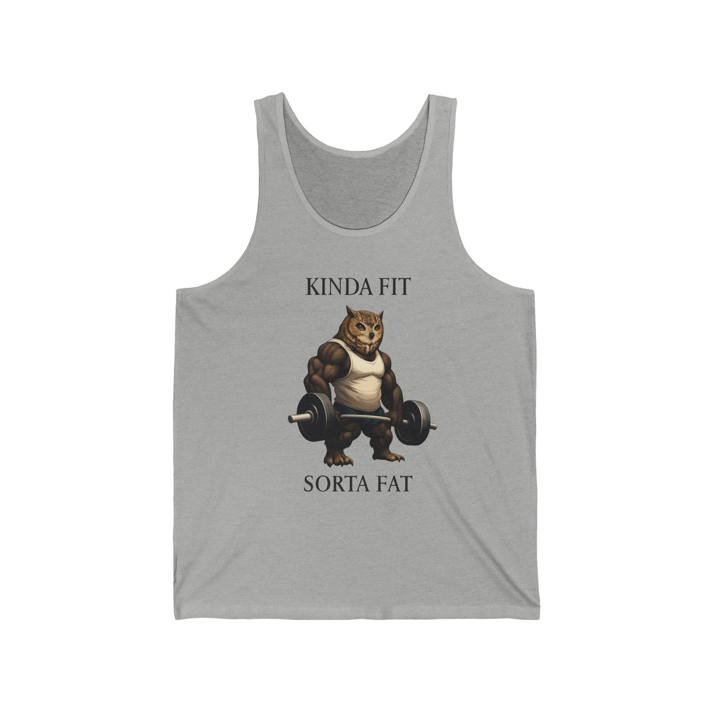 Funny Bear Weightlifting Tank Top — "Kinda Fit, Sorta Fat" Gym Tank