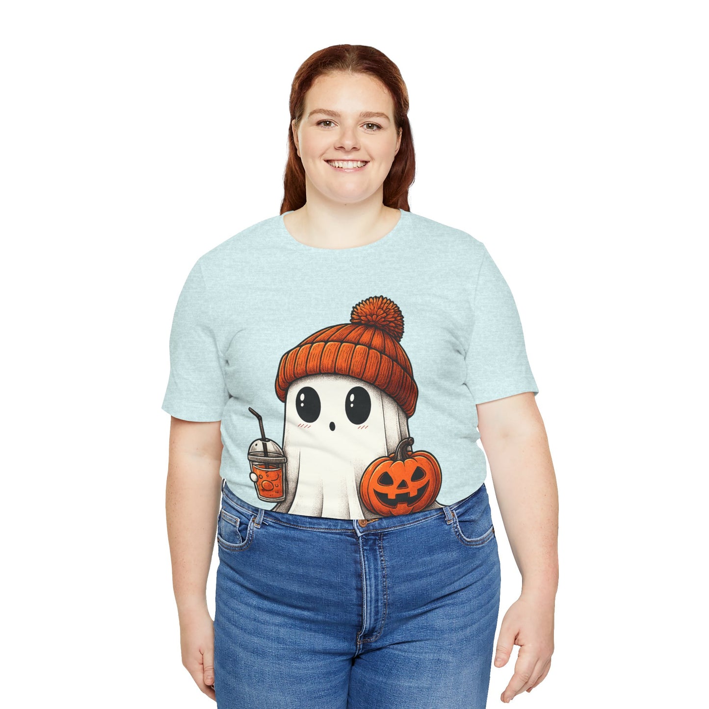 Halloween Ghost Unisex Tee, Spooky Shirt, Fall Fashion, Cute Ghost Shirt, Halloween Costume, Trick or Treat T-Shirt