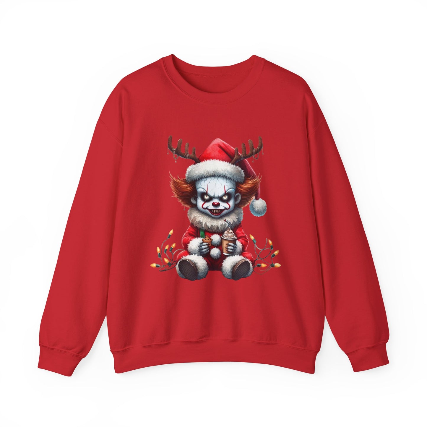 Creepy Clown Reindeer Christmas Sweatshirt