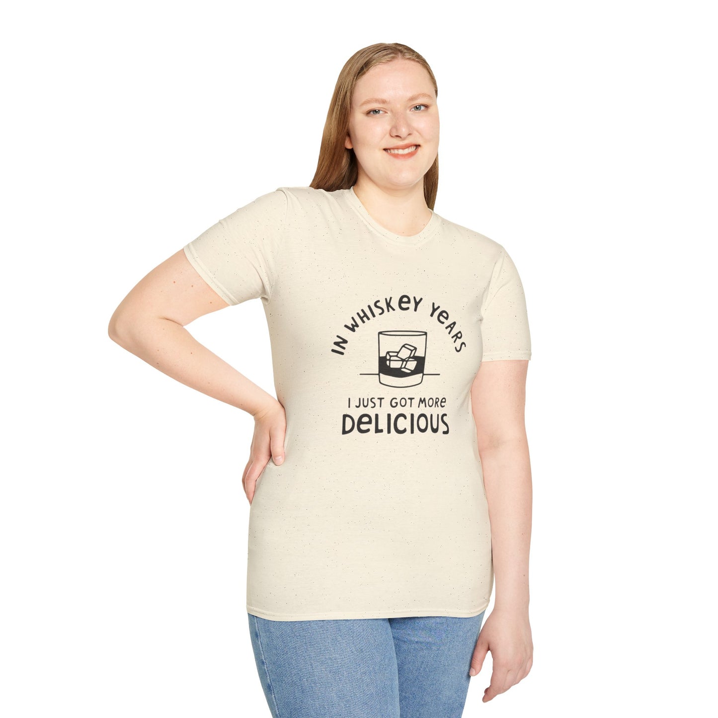 Whiskey Years T-Shirt — "In Whiskey Years I Just Got More Delicious" Funny Vintage Whiskey Tee