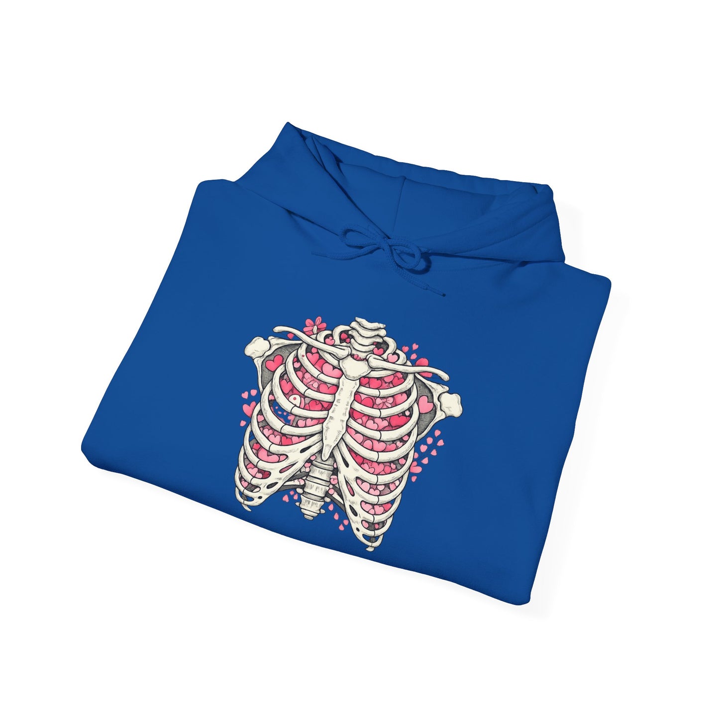 Ribcage Bloom Hoodie — Floral Skeleton Chest Graphic Sweatshirt