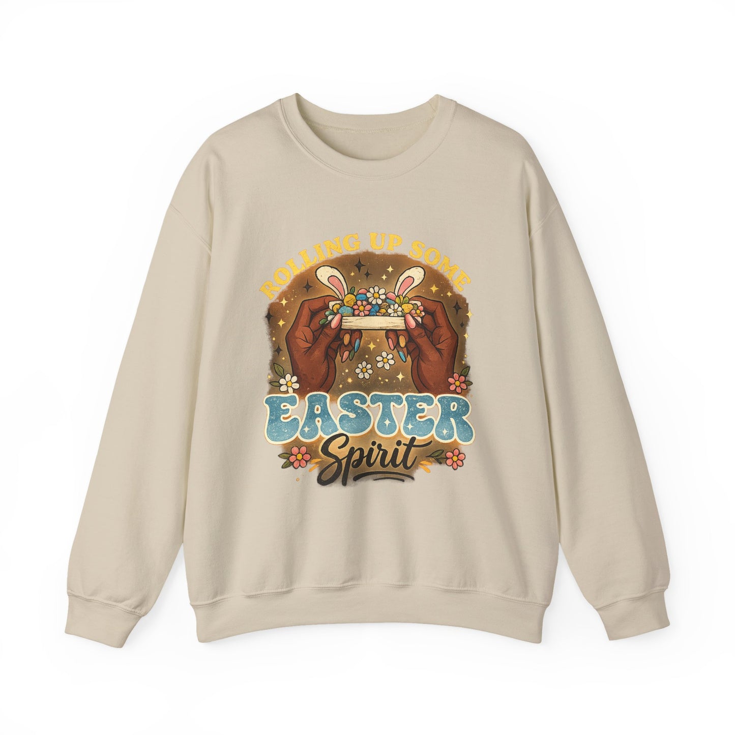 Easter Spirit Crewneck Sweatshirt — "Rolling Up Some Easter Spirit" Easter Pullover