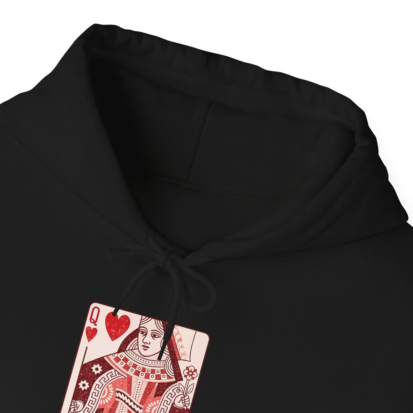 Queen of Hearts Hoodie – Vintage Playing Card Graphic Sweatshirt