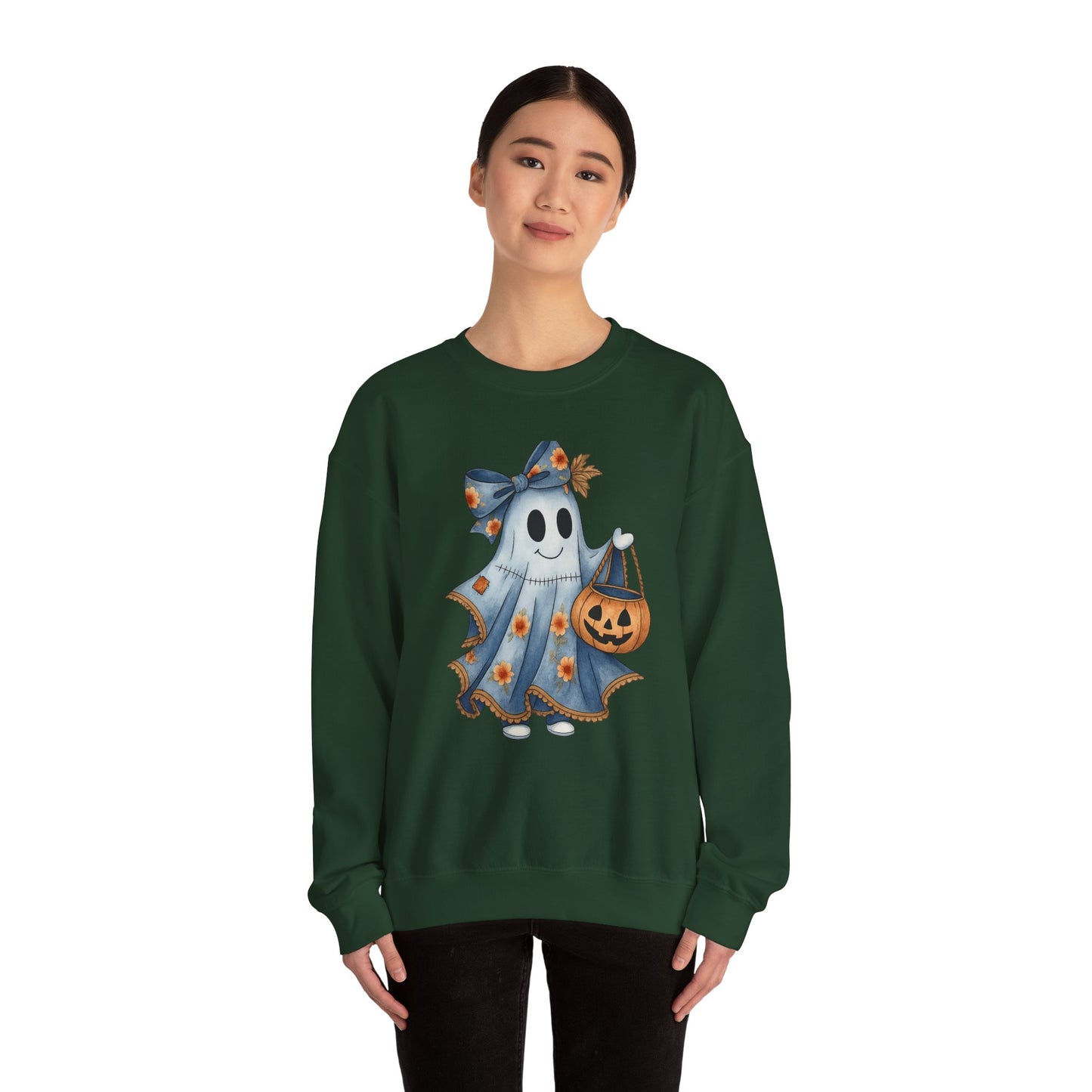 Cute Ghost Halloween Sweatshirt, Unisex Crewneck, Cozy Fall Apparel, Spooky Season Gift, Trick or Treat, Halloween Celebration