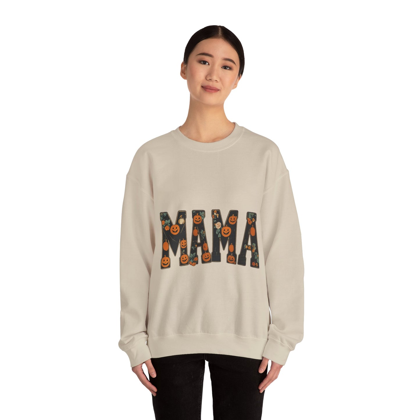 Mama Pumpkin Crewneck Sweatshirt, Fall Fashion, Halloween Gift, Cozy Sweatshirt, Casual Wear, Gift for Moms