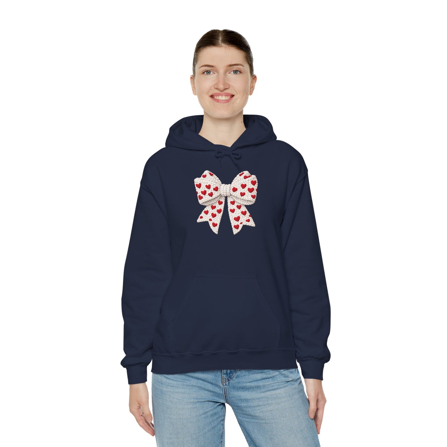 Valentine Heart Bow Hoodie — Cute Red Heart Ribbon Pullover