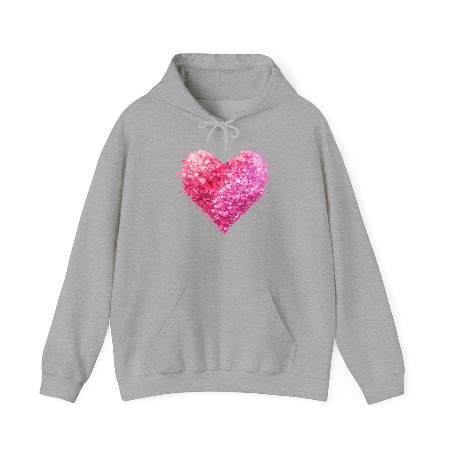 Cupid Skeleton Hoodie — Gothic Valentine Skeleton with Pink Hearts Pullover