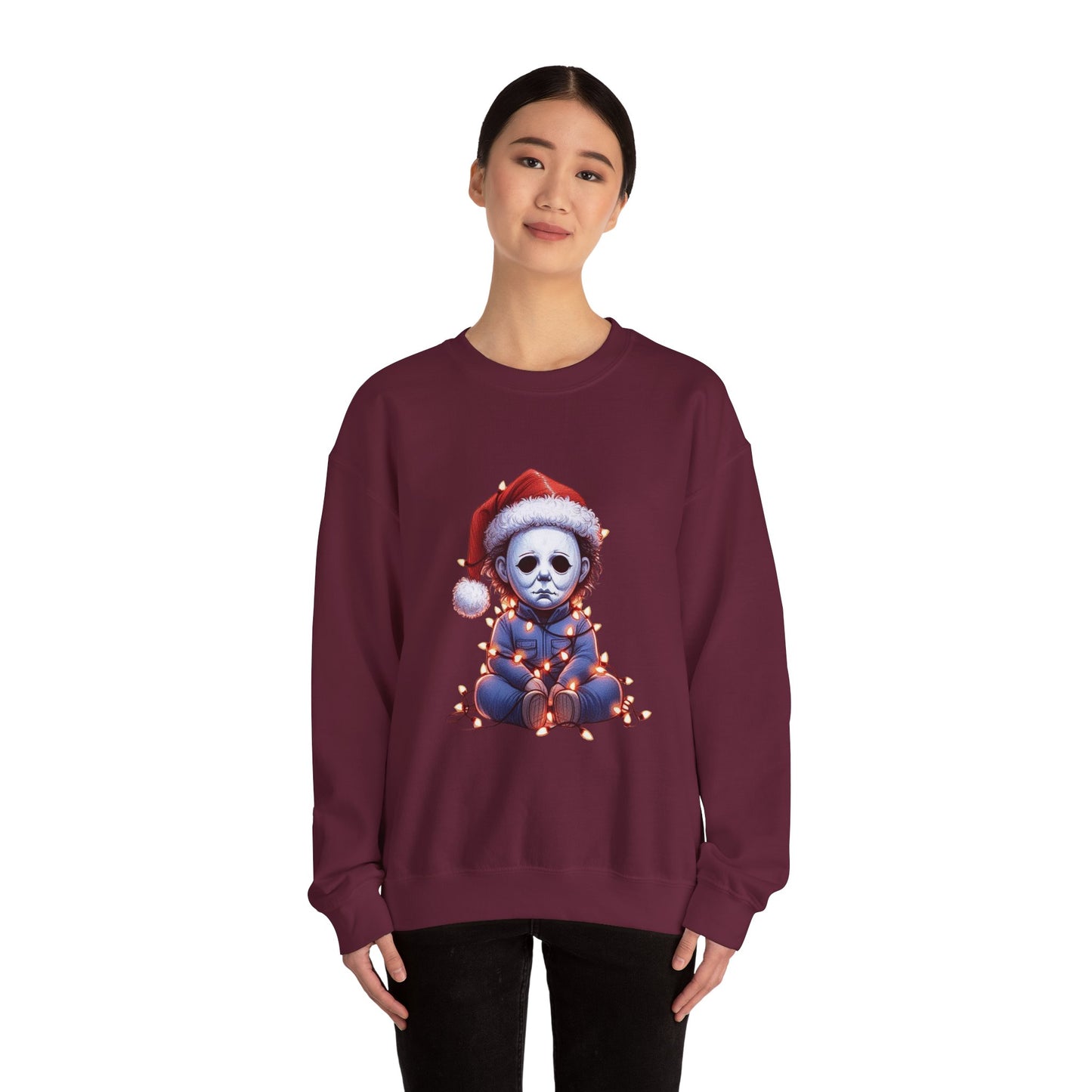 Christmas Michael Myers Sweatshirt — Cute Creepy Horror Holiday Crewneck