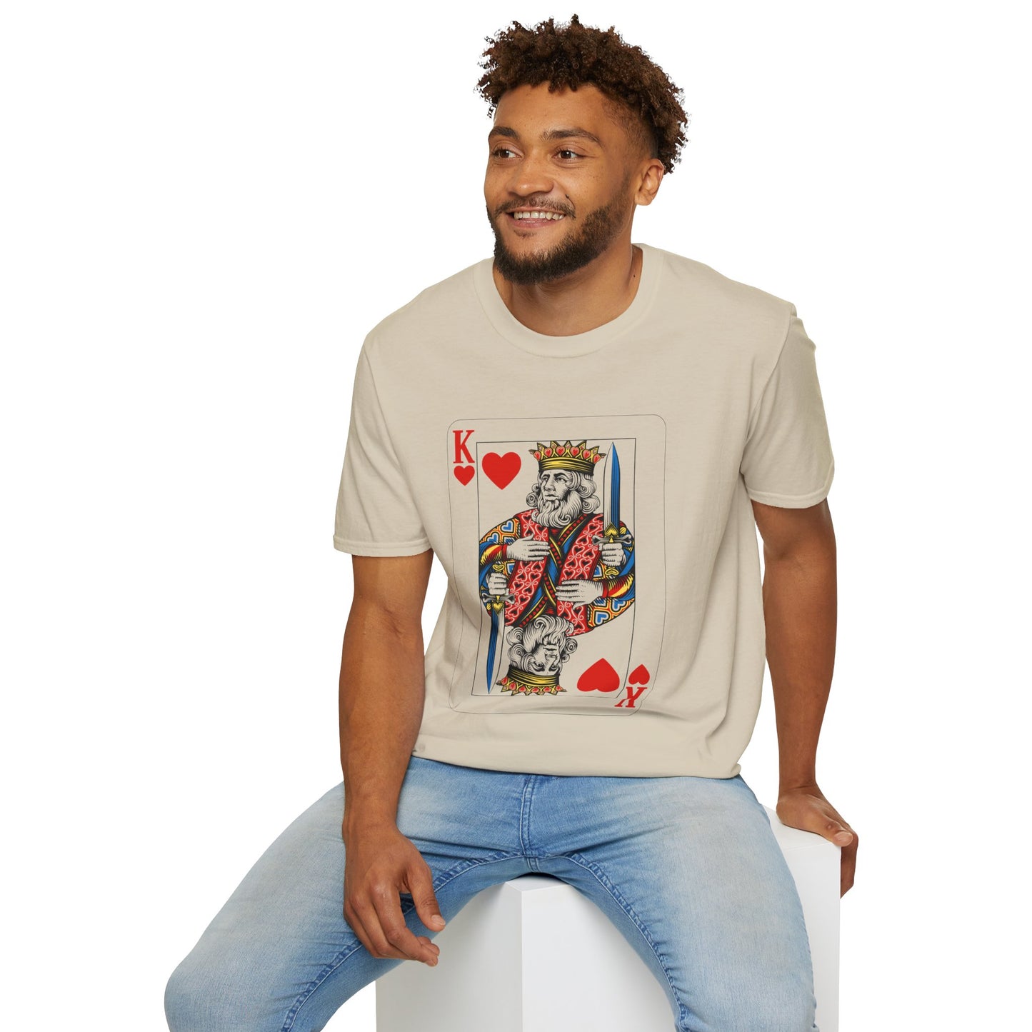 Valentines King of Hearts Unisex T-Shirt - Playful Card Design for Game Night