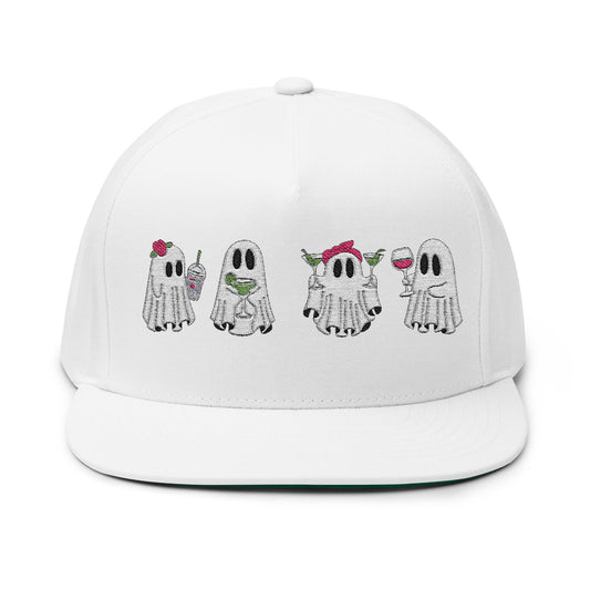 Whimsical Embroidered Flat Bill Cap, Fun Hat for Festivals, Summer Outings, Birthday Gifts, Gift for Friends, Unique Accessories