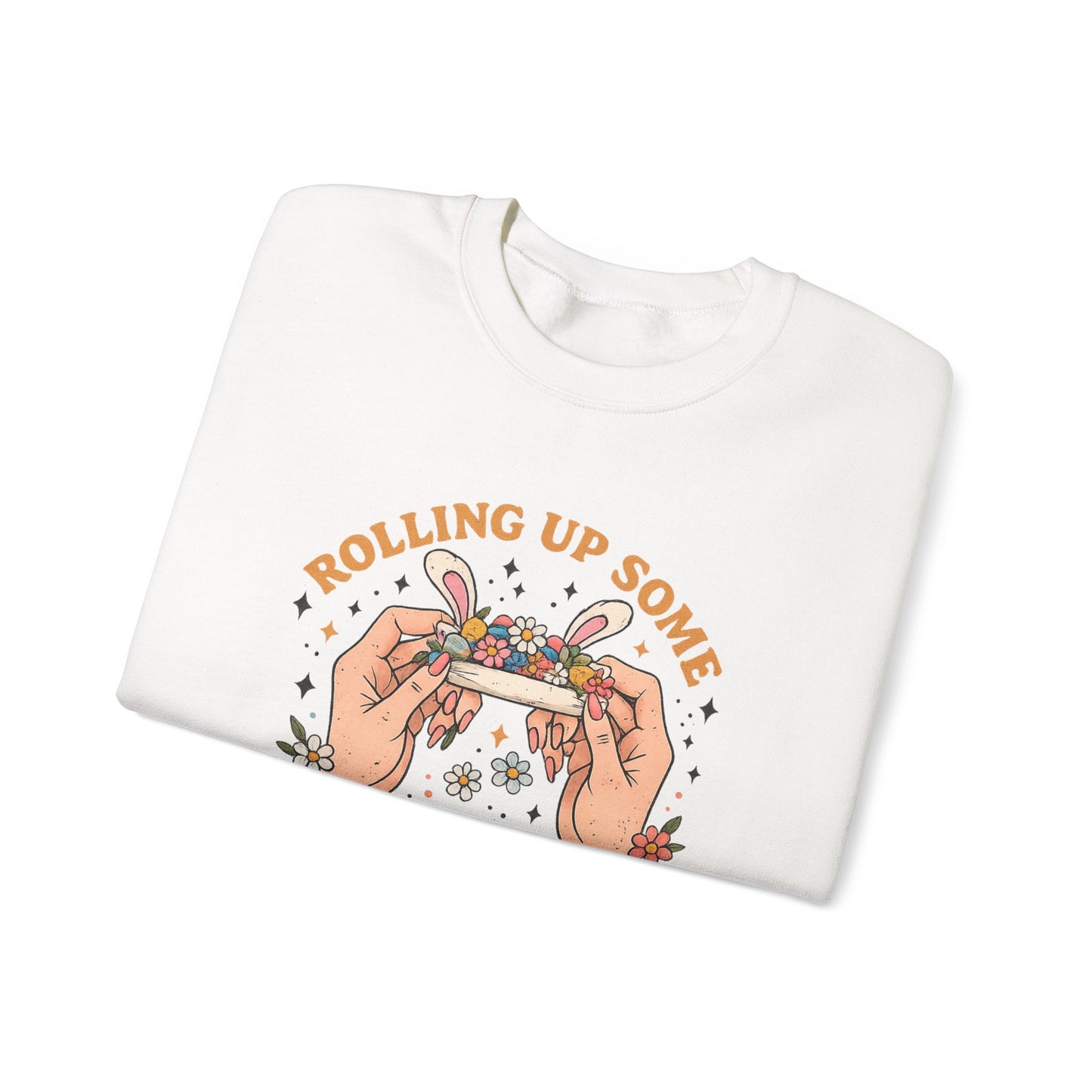 Easter Spirit Crewneck Sweatshirt — "Rolling Up Some Easter Spirit" Graphic