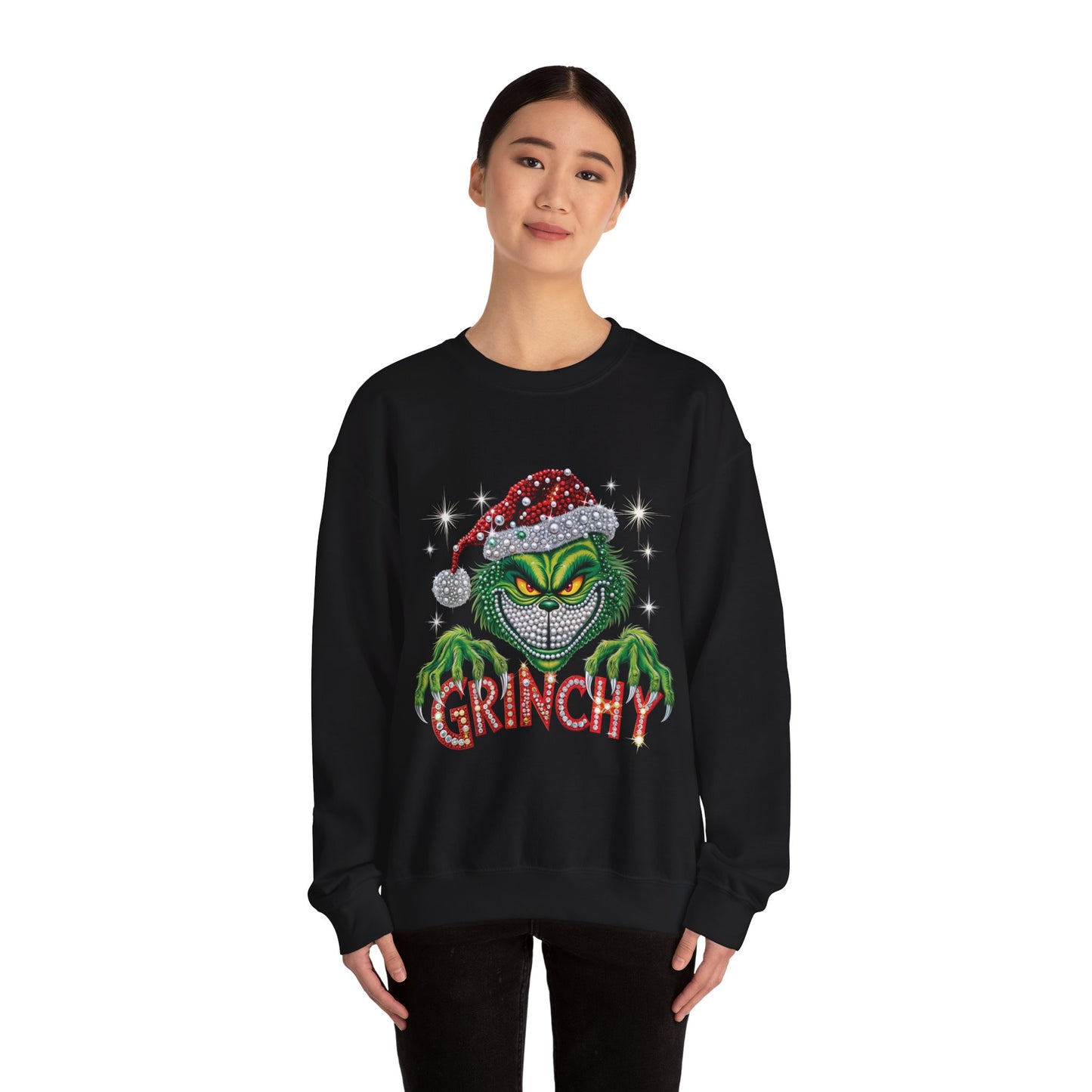 Grinchy Holiday Sweatshirt — Vintage Grinch Santa Crewneck