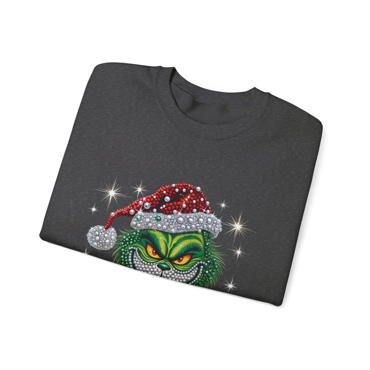 Grinchy Holiday Sweatshirt — Vintage Grinch Santa Crewneck