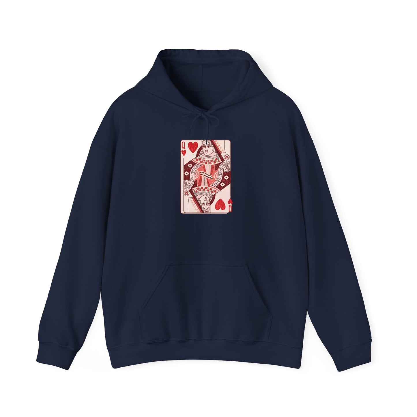 Queen of Hearts Hoodie – Vintage Playing Card Graphic Sweatshirt