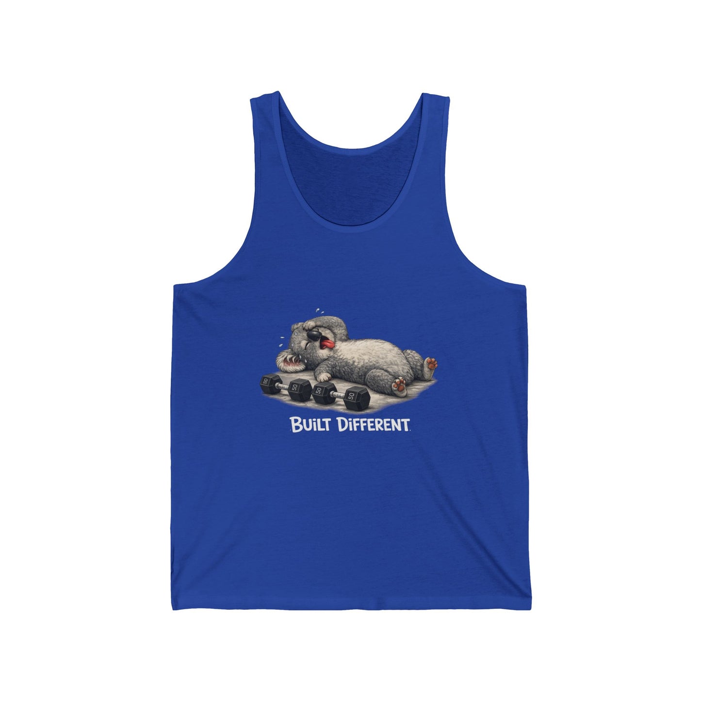 Built Different Tank Top — Funny Sleeping Bulldog Graphic Tank