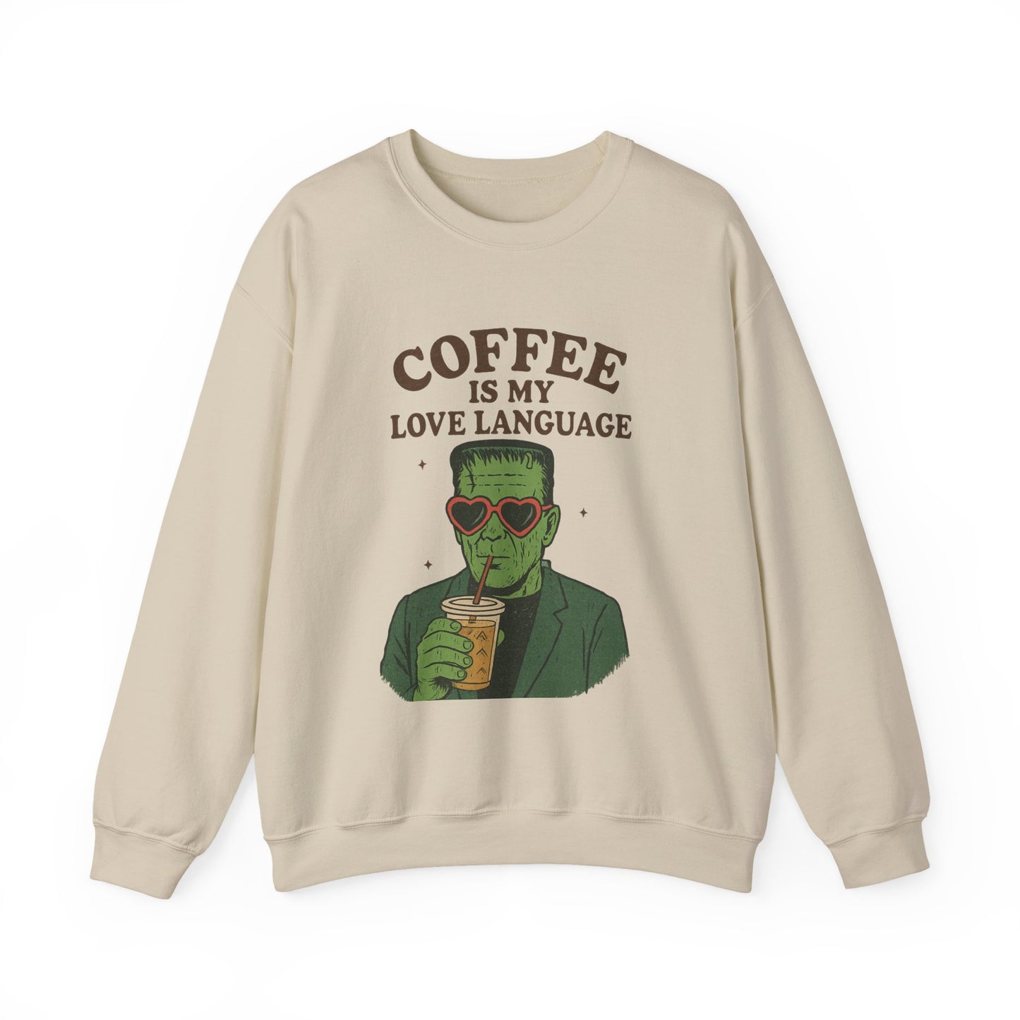 Coffee Lover's Unisex Crewneck Sweatshirt, Gift for Coffee Enthusiasts, Funny Sweatshirt, Halloween Apparel, Cozy Casual Wear