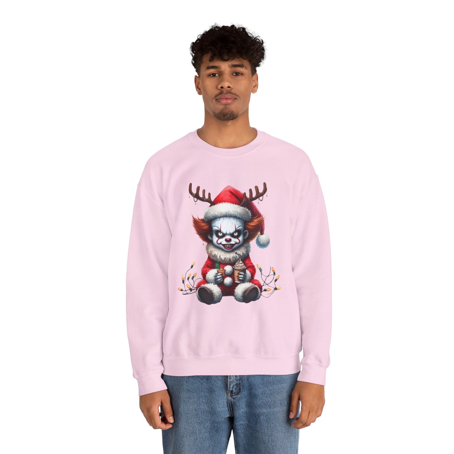 Creepy Clown Reindeer Christmas Sweatshirt