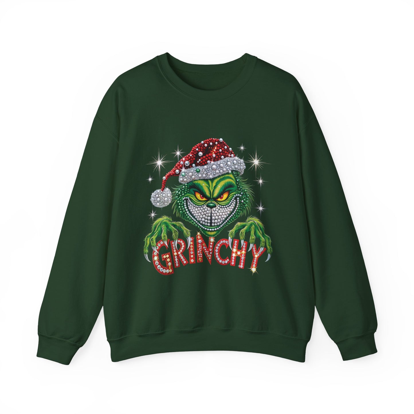 Grinchy Holiday Sweatshirt — Vintage Grinch Santa Crewneck