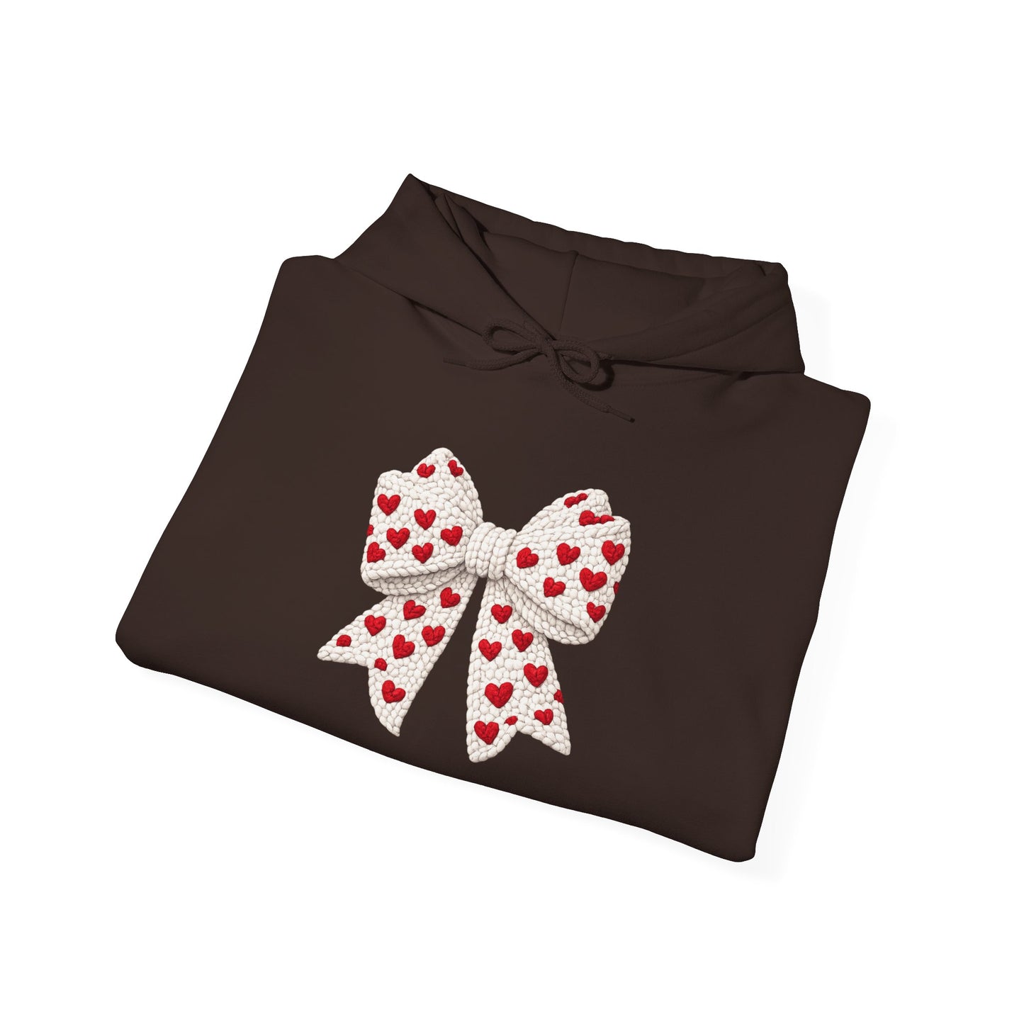 Valentine Heart Bow Hoodie — Cute Red Heart Ribbon Pullover