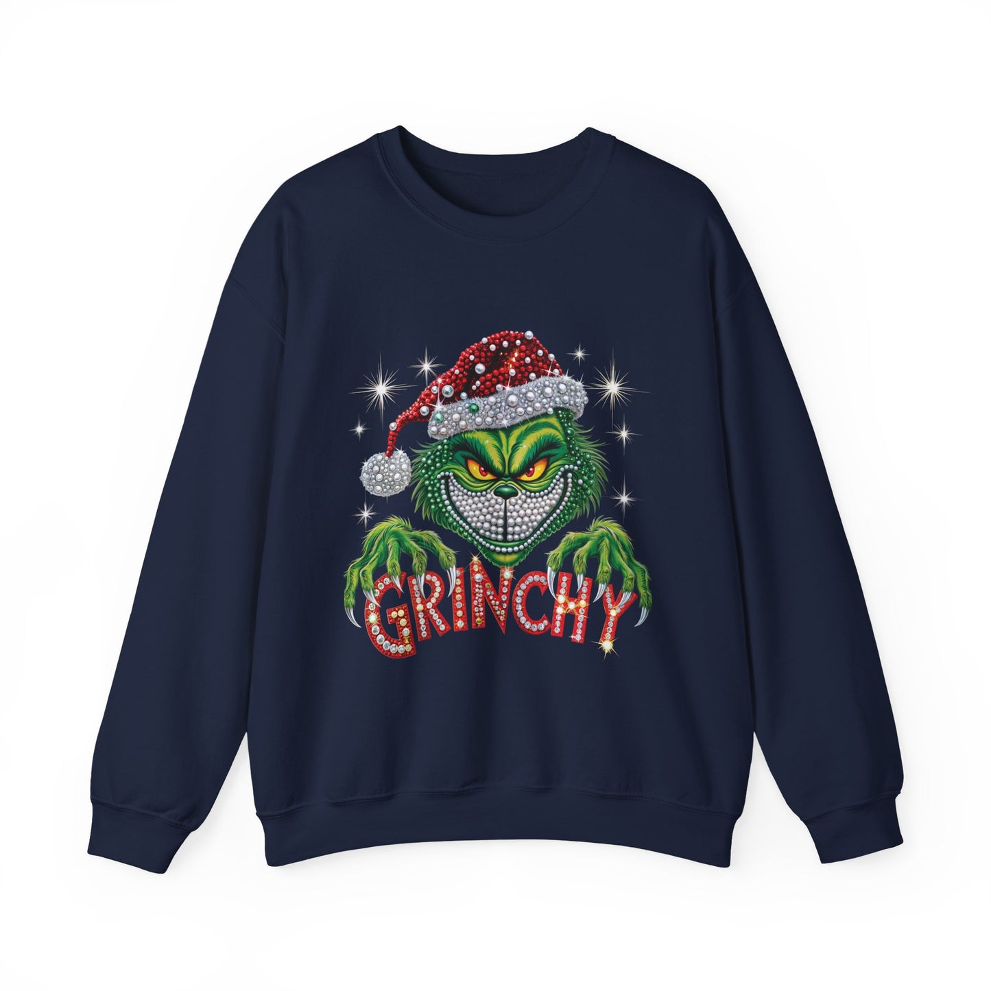 Grinchy Holiday Sweatshirt — Vintage Grinch Santa Crewneck