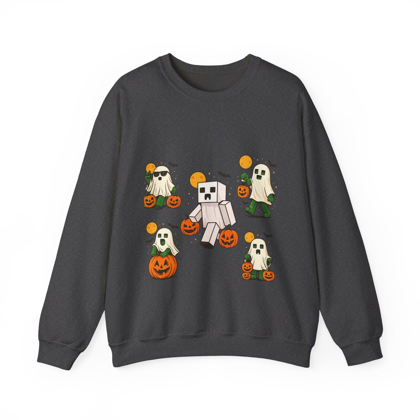 Halloween Ghost Cartoon Sweatshirt, Unisex Crewneck, Cozy Autumn Wear, Halloween Gifts, Spooky Season Apparel, Cute Sweatshirt