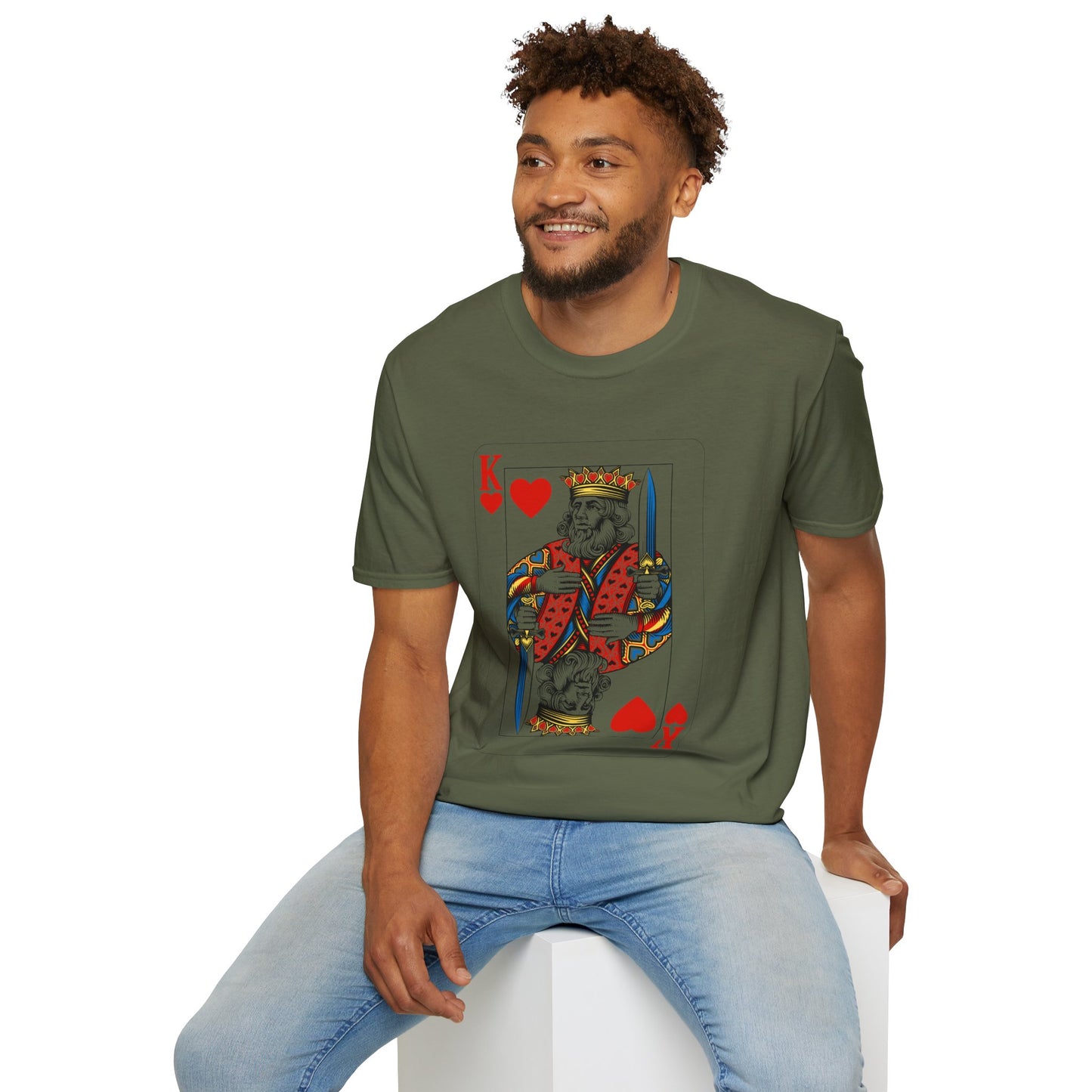 Valentines King of Hearts Unisex T-Shirt - Playful Card Design for Game Night