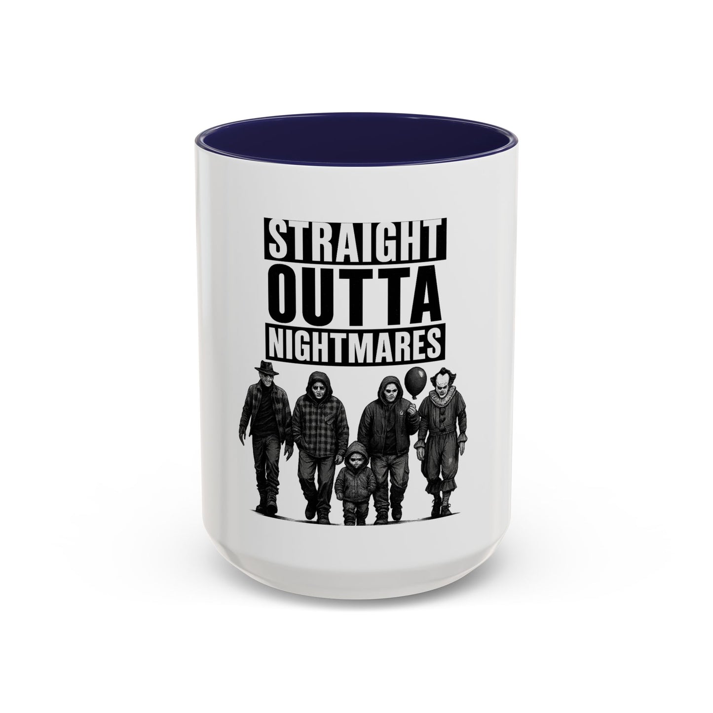 Straight Outta Nightmares Accent Coffee Mug | Spooky Mug, Horror Coffee Cup, Unique Gift for Halloween, Funware, Collectible Tea Mug