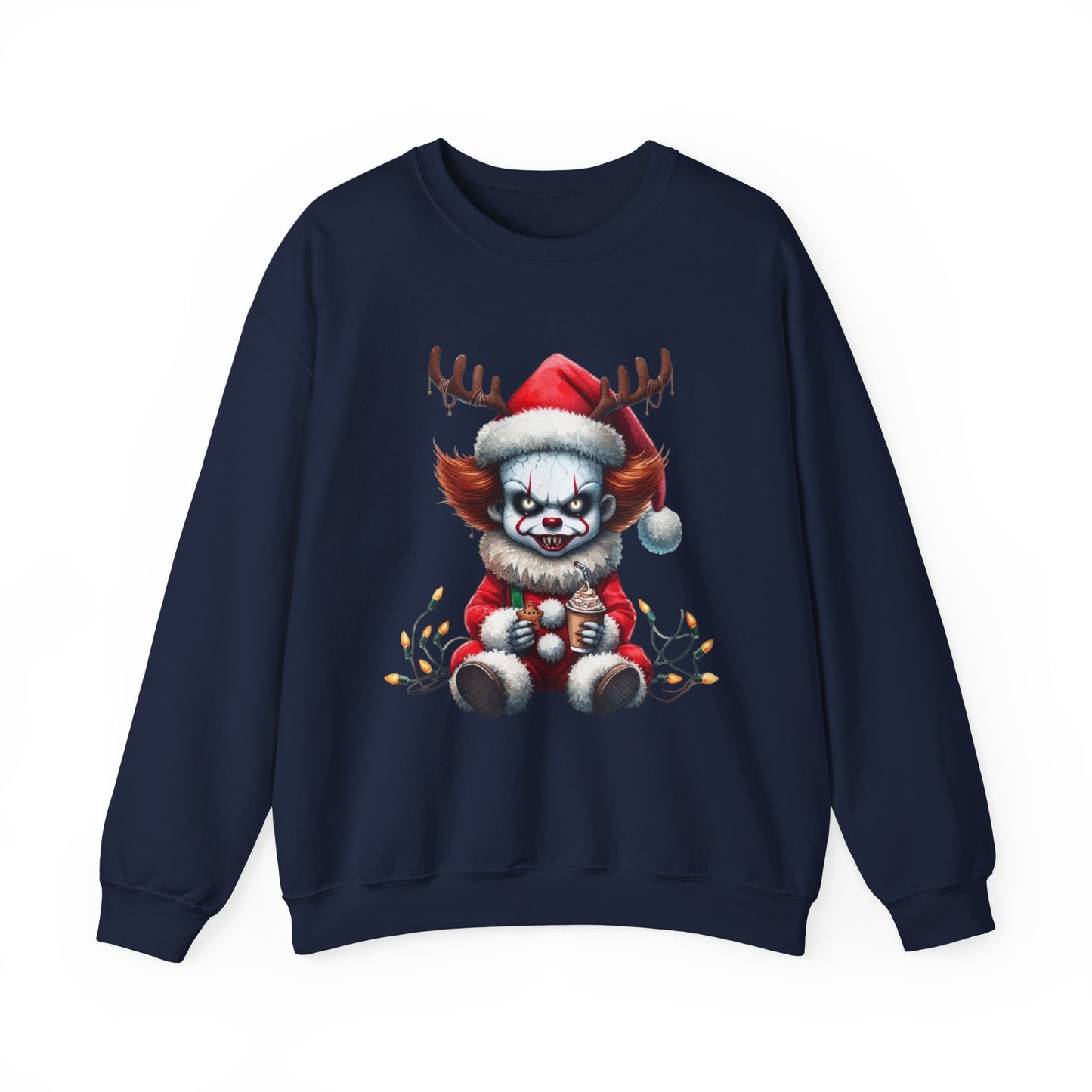 Creepy Clown Reindeer Christmas Sweatshirt