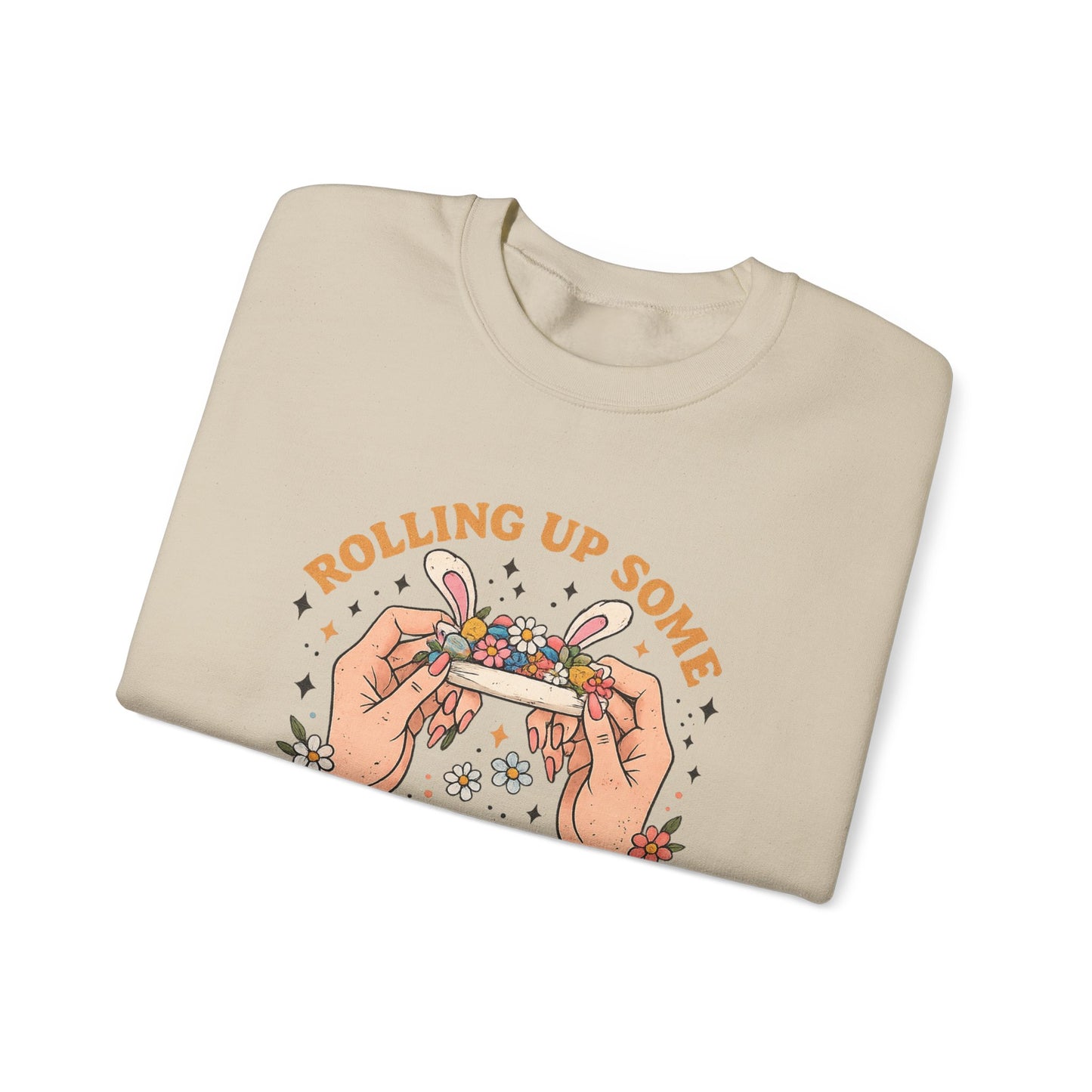 Easter Spirit Crewneck Sweatshirt — "Rolling Up Some Easter Spirit" Graphic