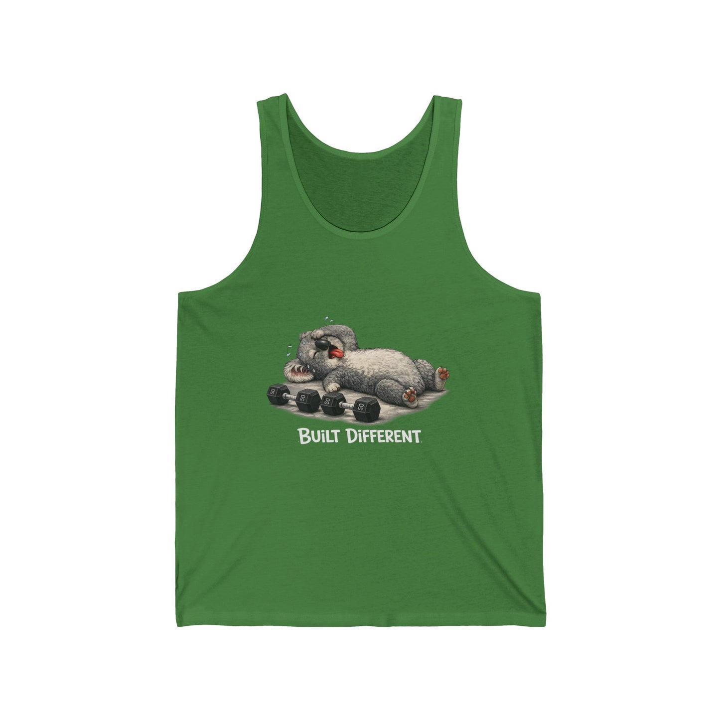 Built Different Tank Top — Funny Sleeping Bulldog Graphic Tank