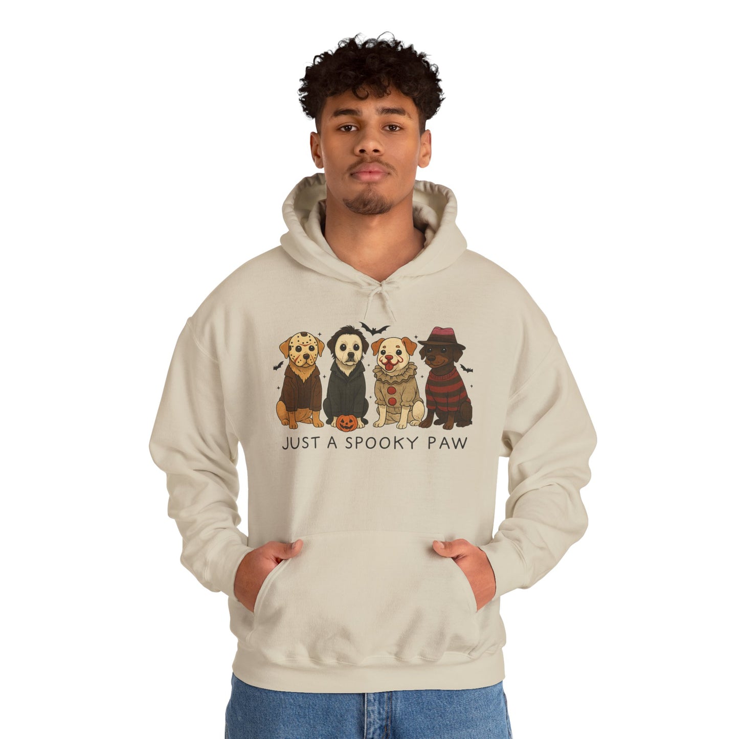 Spooky Paws Unisex Hoodie - Halloween Dog Lover Sweatshirt, Cozy Fall Apparel, Pet Themed Clothing, Gift for Dog Owners, Spooky Season Style