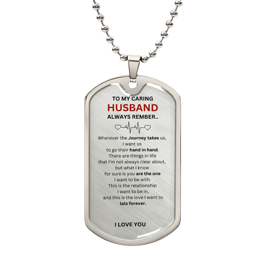 Husband Luxury Graphic Dog Tag Necklace