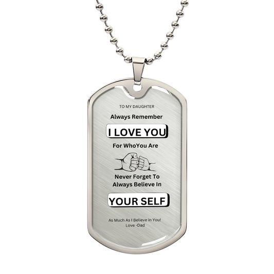 Daughter Luxury Graphic Dog Tag Necklace