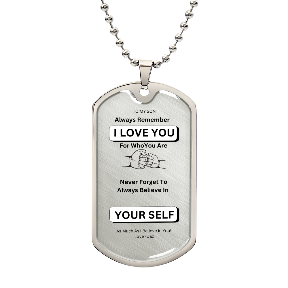 Son Luxury Graphic Dog Tag Necklace