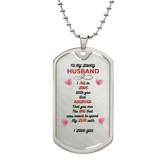 Husband Luxury Graphic Dog Tag Necklace