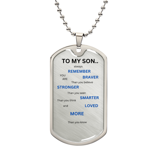 Son Luxury Graphic Dog Tag Necklace