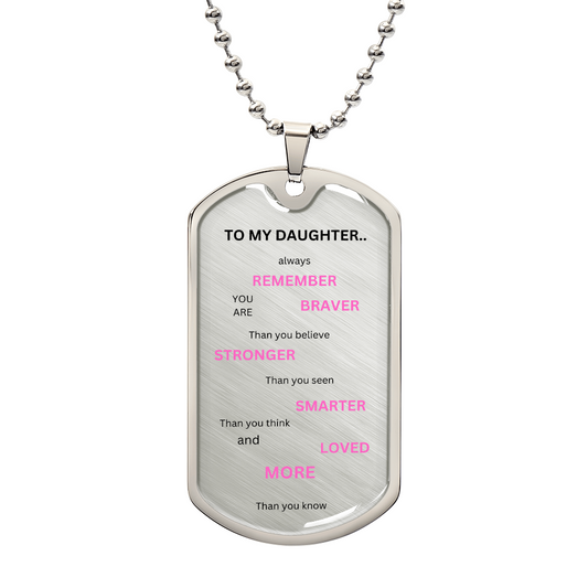 Daughter Luxury Graphic Dog Tag Necklace